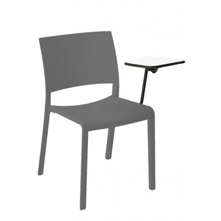 Lot de chaises empilables fabriquées en acier et polypropylène de couleur grise Fiona Convenciones Resol