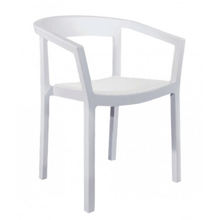 Set di sedie impilabili con braccioli finitura colore bianco Peach Resol