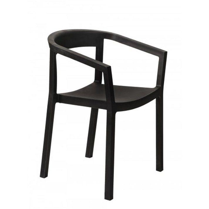 Set di sedie impilabili adatte per esterno con braccioli e finitura colore nero Peach Resol