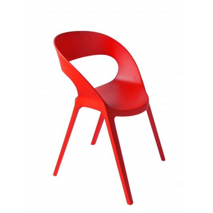 Pack de sillas apilables elaboradas con protección UV y acabado en color rojo Carla Resol