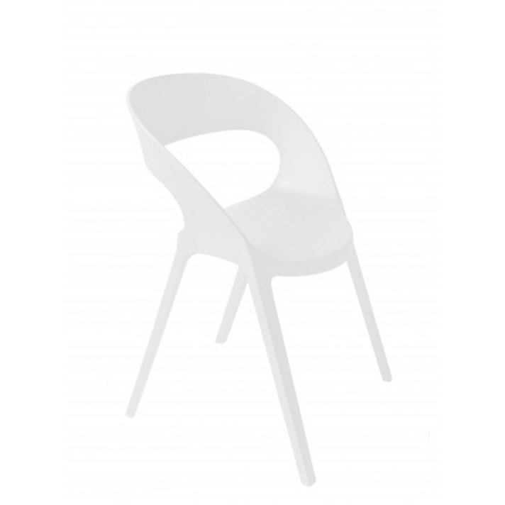 Lot de chaises empilables avec protection UV et de couleur blanche Carla Resol