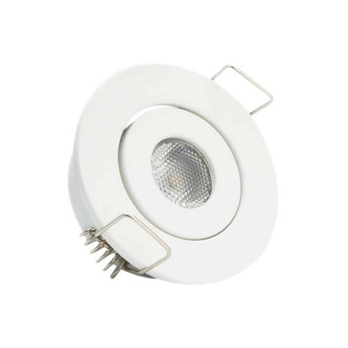Foco LED 1 W con diseño circular y direccionable fabricado en aluminio en color blanco Moonled