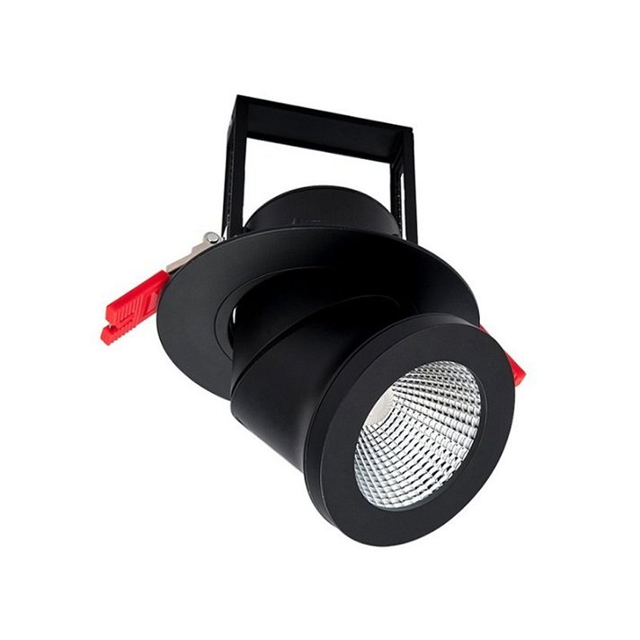 Foco LED fabricado en aluminio con diseño circular y direccionable IP44 negro Moonled