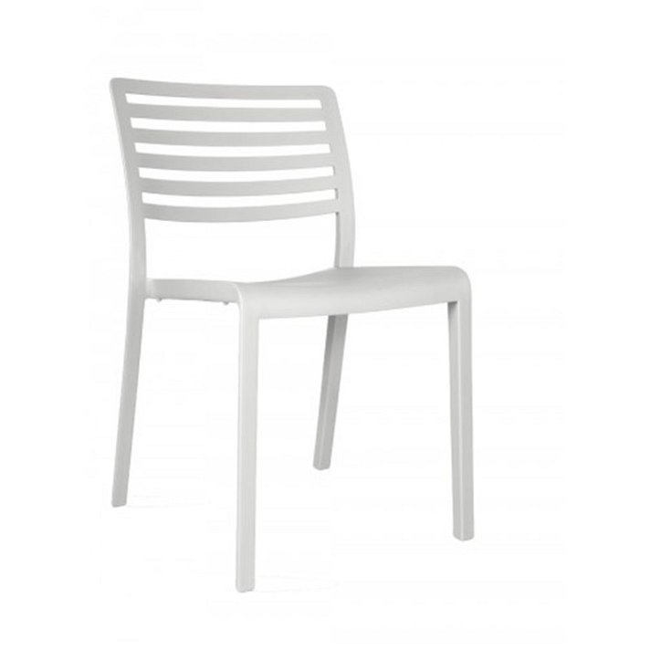 Lot de chaises avec protection UV fabriquées en polypropylène de couleur blanche Lama Resol