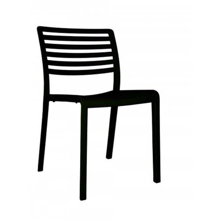 Pack de sillas con protección UV elaboradas en polipropileno color negro Lama Resol