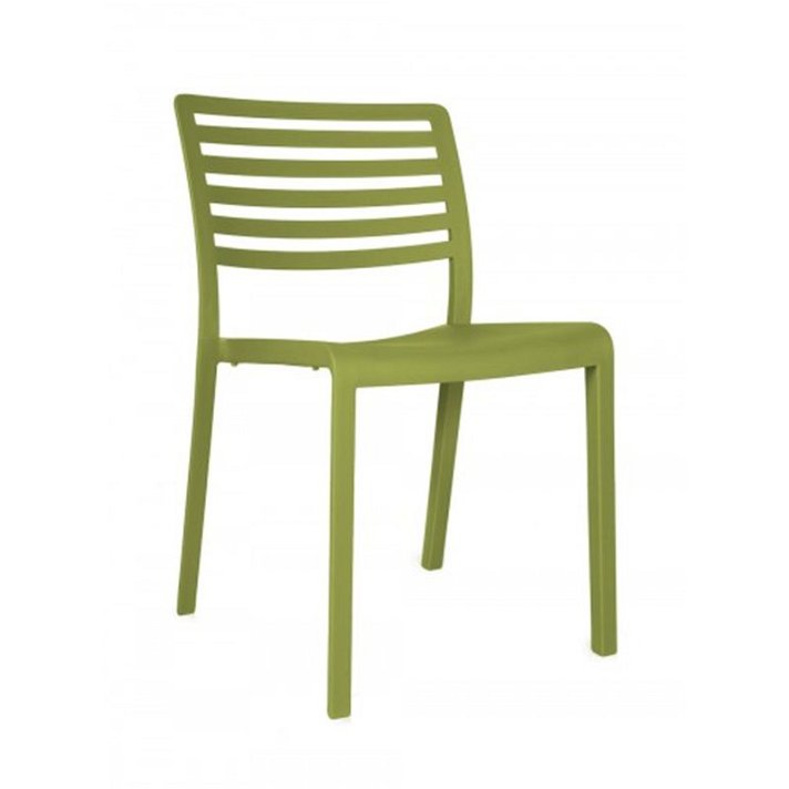Lot de chaises avec protection UV fabriquées en polypropylène de couleur vert olive Lama Resol
