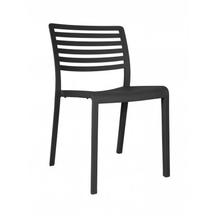 Set di sedie da esterno fabbricate in fibra di vetro e finitura grigio scuro Lama Resol