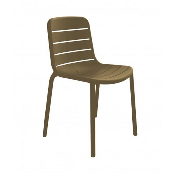 Pack de sillas con protección UV elaboradas en polipropileno color chocolate Gina Resol
