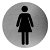 Cartello da bagno per le donne realizzato in acciaio inox di colore nero Mediclinics
