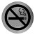 Cartello di divieto di fumo realizzato in acciaio satinato di colore nero Mediclinics