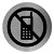Cartello di divieto di utilizzo dei telefoni cellulari in acciaio satinato di colore nero Mediclinics