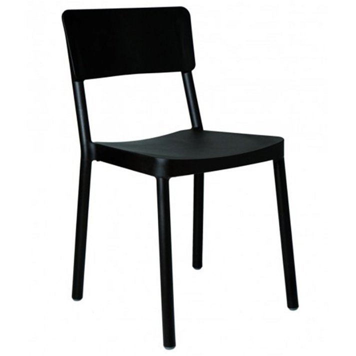 Set di sedie impilabili fabbricate con polipropilene e finitura colore nero Lisboa Resol