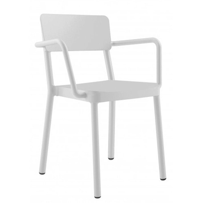Set di sedie con protezione UV e braccioli realizzate in polipropilene colore bianco Lisboa Resol