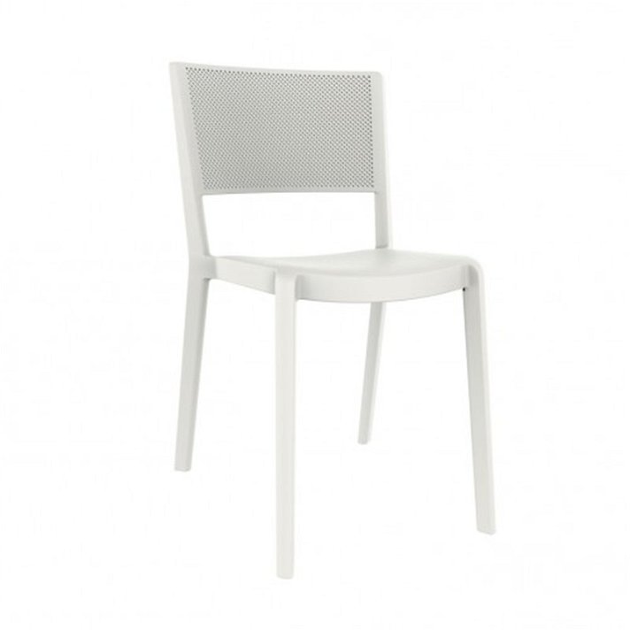 Lot de chaises avec protection UV fabriquées en polypropylène avec finition blanche Spot Resol