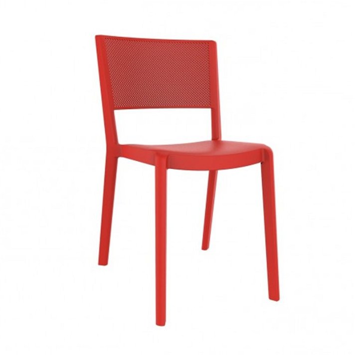 Lot de chaises empilables avec protection UV et de couleur rouge Spot Resol