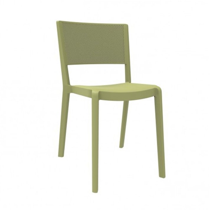 Lot de chaises avec protection UV fabriquées en polypropylène avec finition vert olive Spot Resol