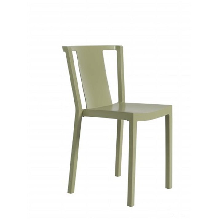 Lot de chaises empilables en polypropylène avec finition vert olive Neutra Resol