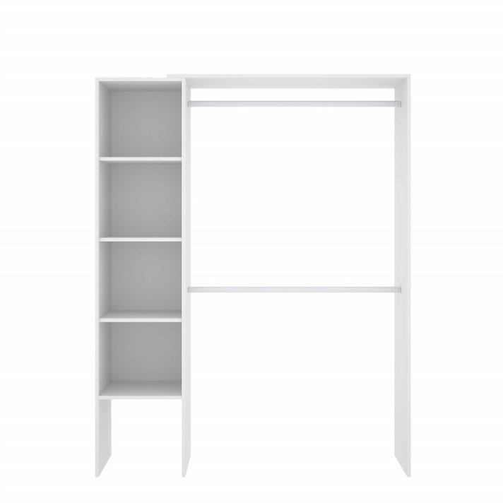 Mueble vestidor adaptable con barras de colgar y estantes acabado color blanco Suit Dekit
