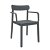 Lot de chaises avec accoudoirs en polypropylène avec finition de couleur gris foncé Elba Garbar