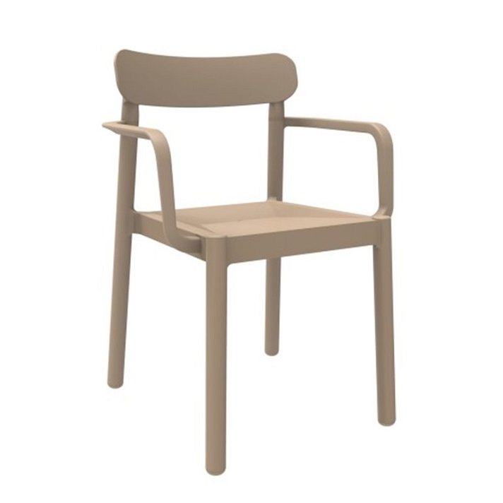 Lot de chaises avec accoudoirs en polypropylène avec finition de couleur sable Elba Garbar