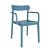 Lot de chaises avec accoudoirs en polypropylène avec finition de couleur bleu rétro Elba Garbar