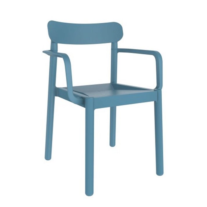 Pack de sillas con brazos de polipropileno en acabado color azul retro Elba Garbar