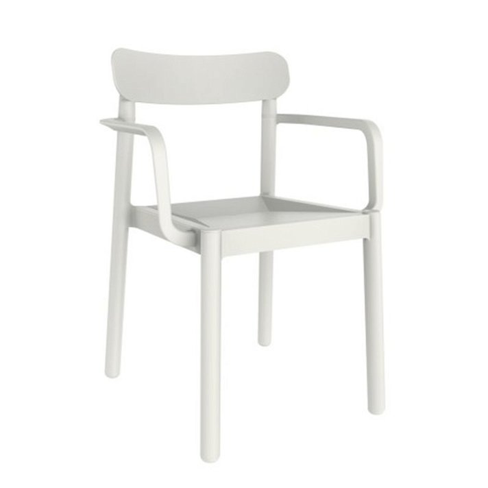 Set di sedie con braccioli in polipropilene in finitura di colore bianco Elba Garbar