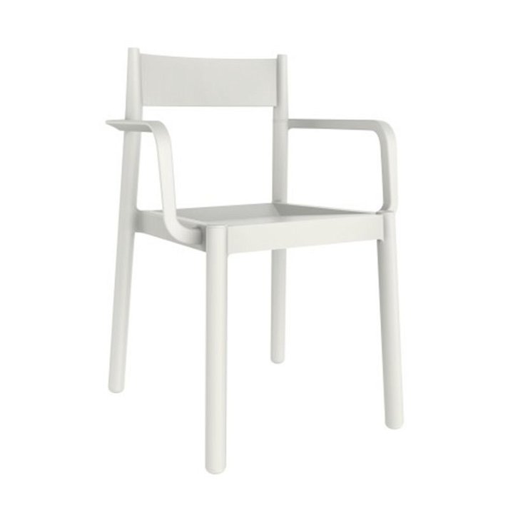 Lot de chaises avec accoudoirs en polypropylène avec finition de couleur blanche Danna Garbar