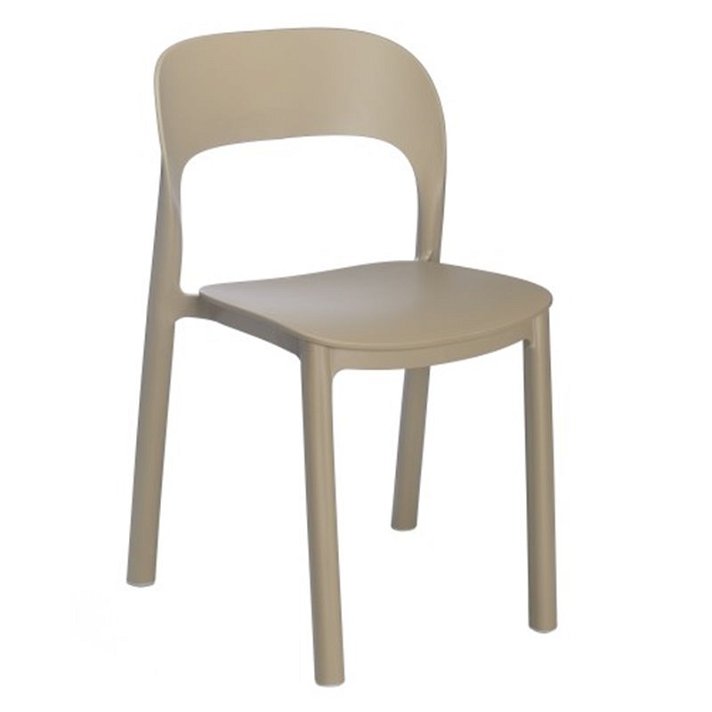 Pack de sillas de polipropileno para uso interior y exterior de color arena Ona Garbar