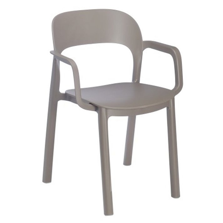 Pack de sillas con brazos de polipropileno con un acabado en color chocolate Ona Garbar