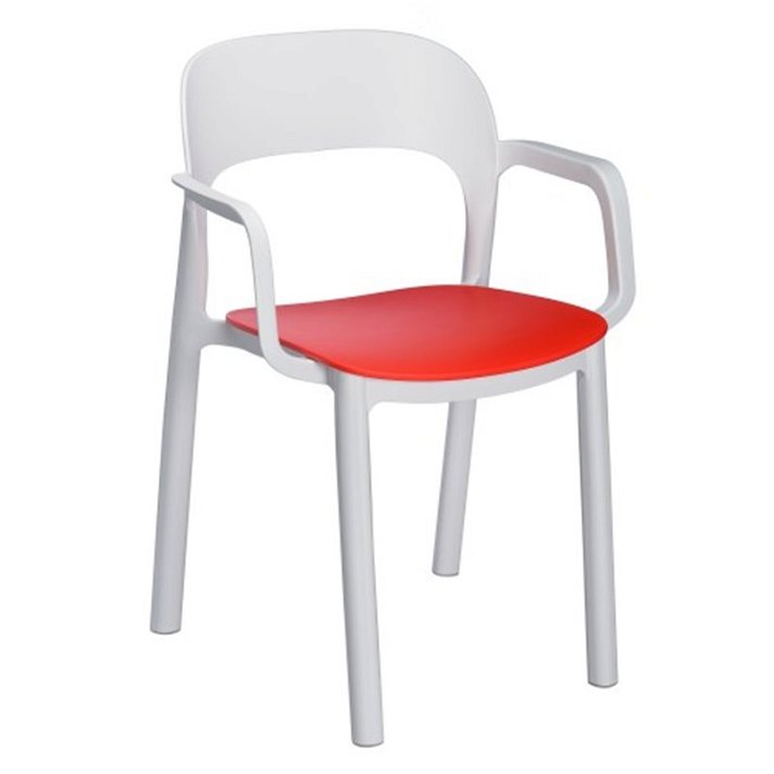 Pack de sillas con brazos de polipropileno con un acabado en color blanco Ona Garbar