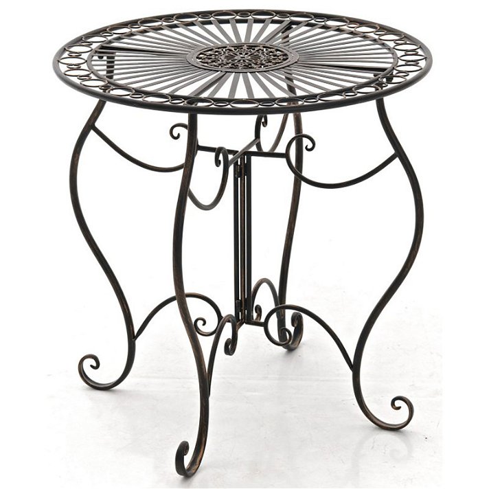 Table de jardin style moderne fabriquée en métal couleur bronze Indra CLP