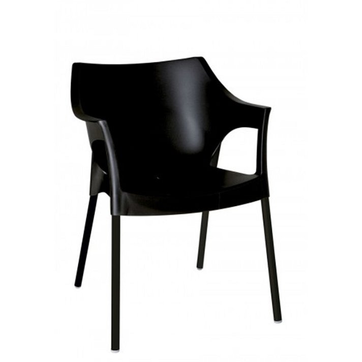 Conjunto de cadeiras com braços preta Pole Deluxe Garbar