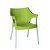 Lot de chaises avec accoudoirs de 60 cm en polypropylène et aluminium avec finition de couleur vert olive Pole Garbar