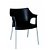 Conjunto de cadeiras com braços de 60 cm de polipropileno com um acabamento de cor preto Pole Garbar