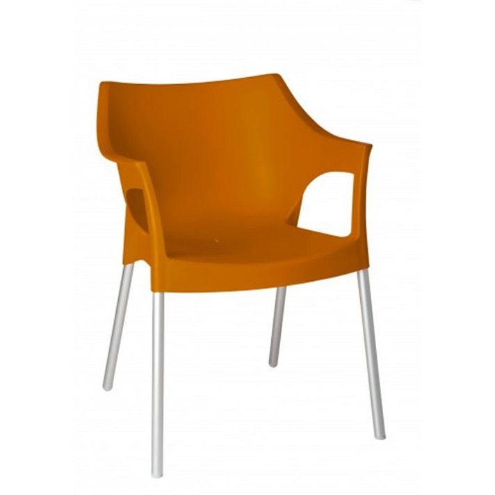 Lot de chaises avec accoudoirs orange Pole Garbar