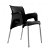 Conjunto de cadeiras com braços de 60 cm de polipropileno e alumínio com acabamento de cor preto Sun Garbar