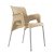Conjunto de cadeiras com braços de 60 cm de polipropileno e alumínio com acabamento cor de areia Sun Garbar