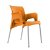 Lot de chaises avec accoudoirs de 60 cm en polypropylène avec finition de couleur orange Sun Garbar