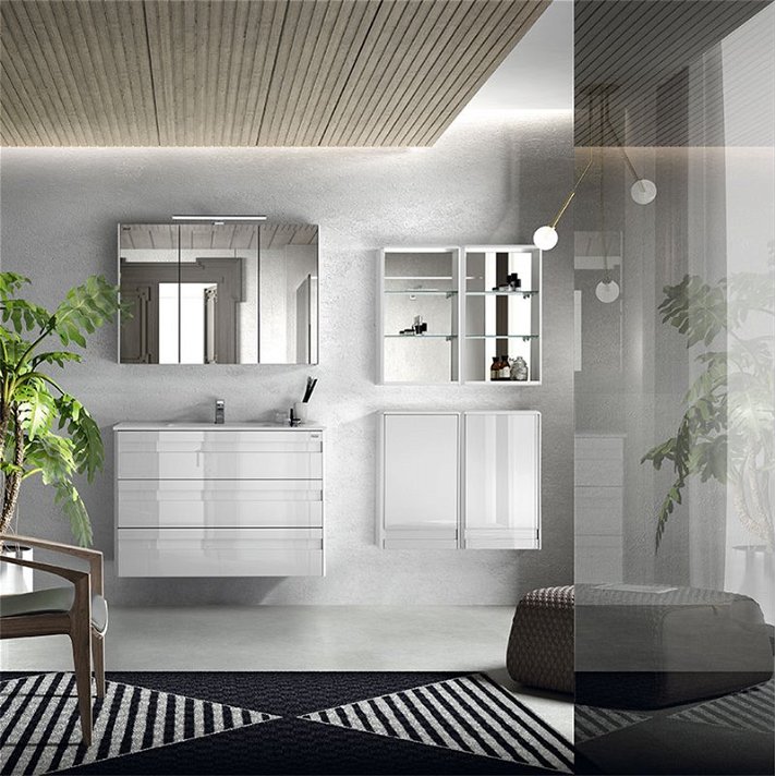 Conjunto de casa de banho personalizável com móvel de 70 cm Barcelona 3 Valenzuela