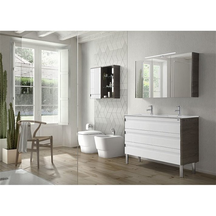 Conjunto de casa de banho personalizável com móvel de 120 cm Barcelona 3 Valenzuela