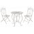 Ensemble de 2 chaises et 1 table pour l'extérieur fabriquées en fer blanc ancien Indra CLP
