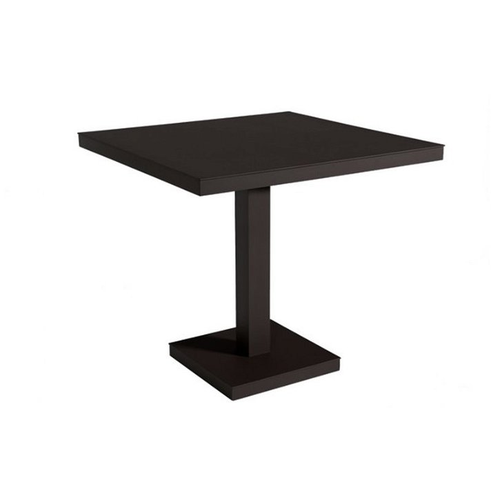 Table carrée avec pied central fabriqué avec une structure en aluminium Barcino Resol
