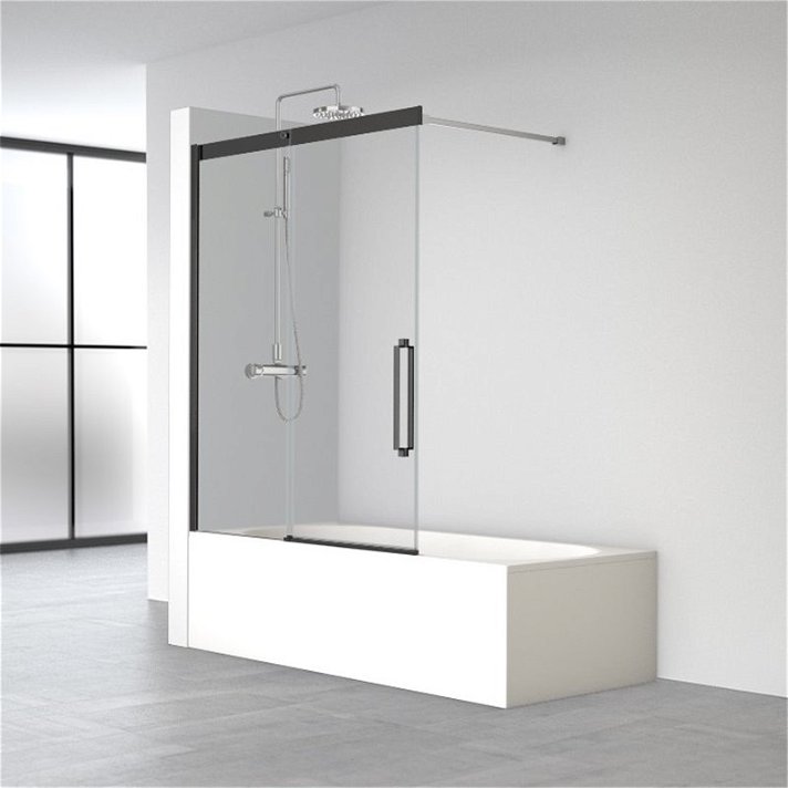 Box doccia per vasca da 150 cm con due pannelli in vetro temperato con finitura opzionale Vita 250 Profiltek