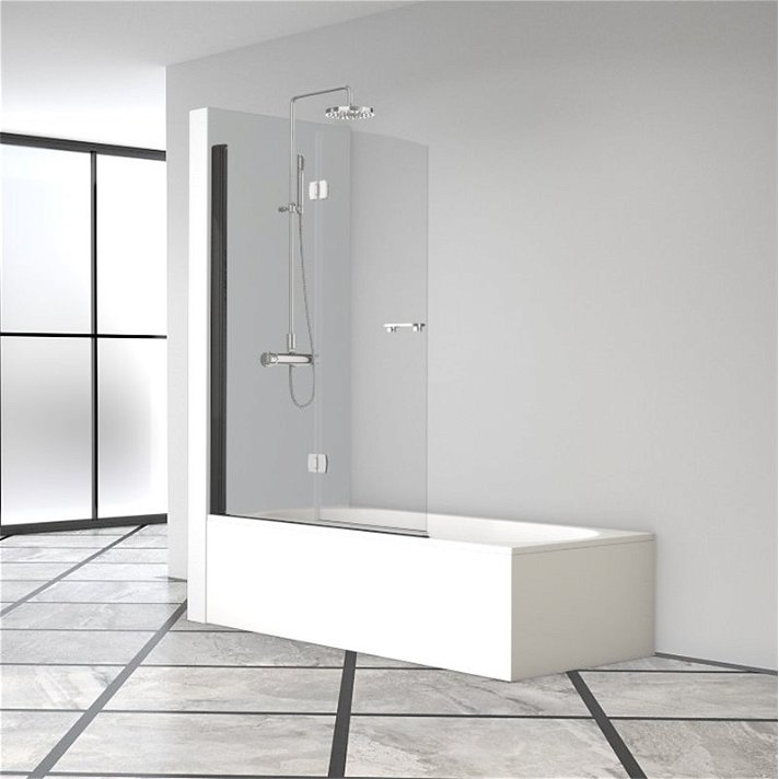Box doccia per vasca da 150 cm in vetro temperato con finitura opzionale Arcoiris Plus 218 Profiltek