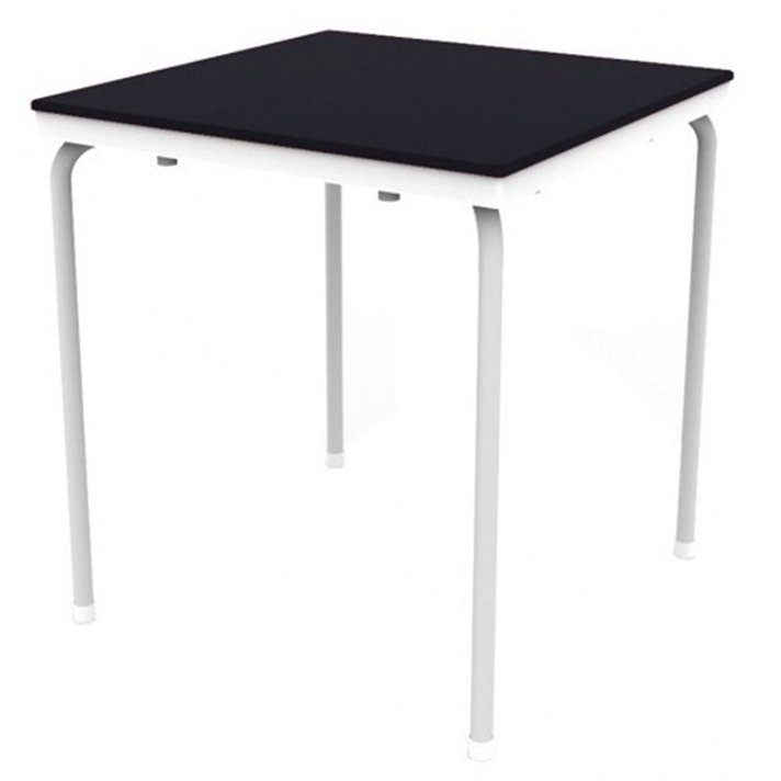 Table carrée fabriquée en acier et polypropylène de couleur noir et blanc Point Resol