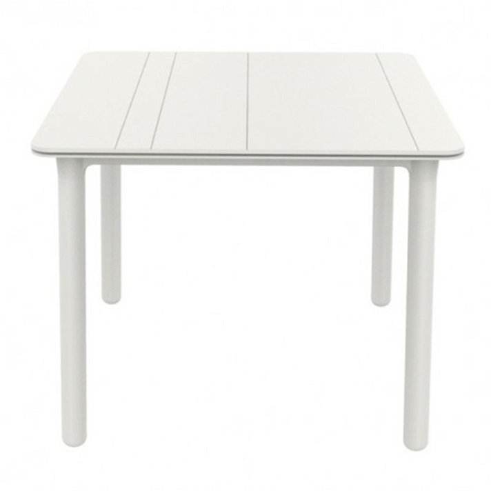 Tavolo quadrato da 90 cm in polipropilene e fibra di vetro con finitura bianca Noa Solid Garbar