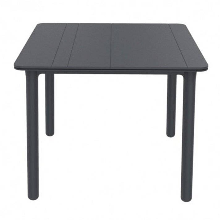 Mesa quadrada de 90 cm de fibra de vidro e polipropileno com acabamento de cor cinzento escuro Noa Solid Garbar
