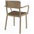 Lot de 4 chaises avec accoudoirs de couleur sable fabriquées en polypropylène avec tapissé marron Lisbonne Resol