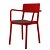 Pack de 4 sillas rojas con apoyabrazos elaboradas de polipropileno y tapizado marrón Lisboa Resol